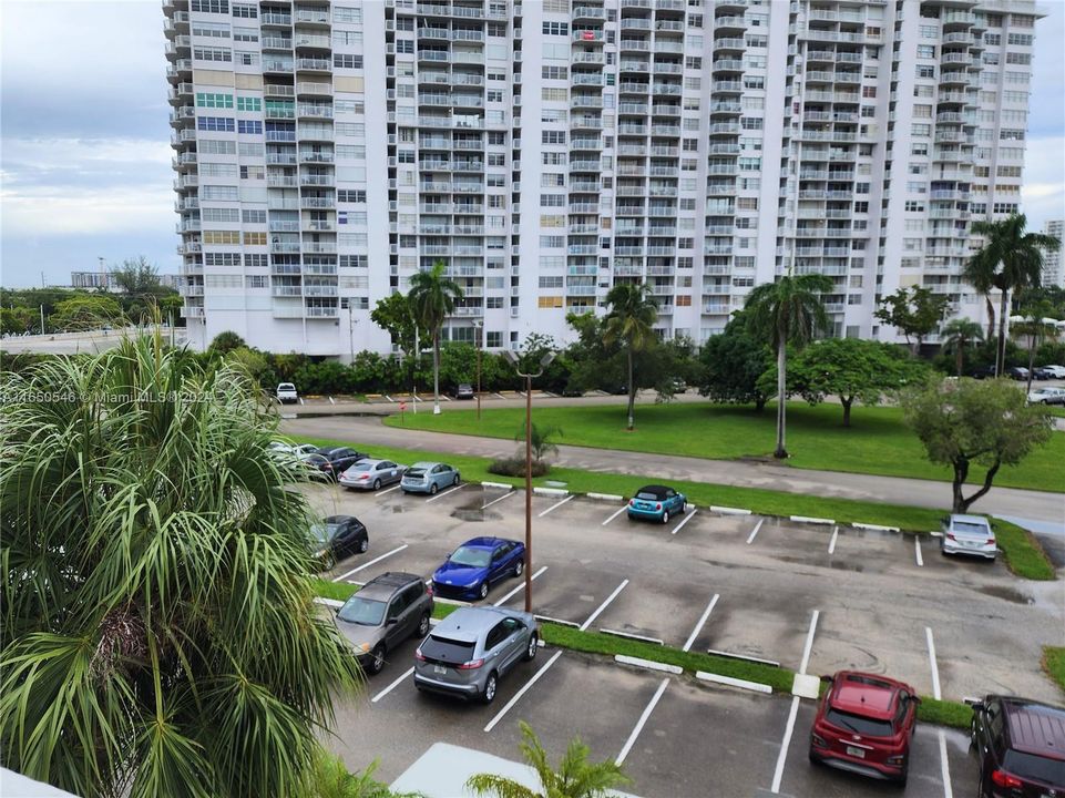 Overlooking parking from the 4th floor catwalk