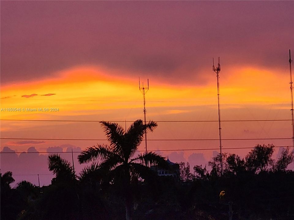 Sunset view in western sky