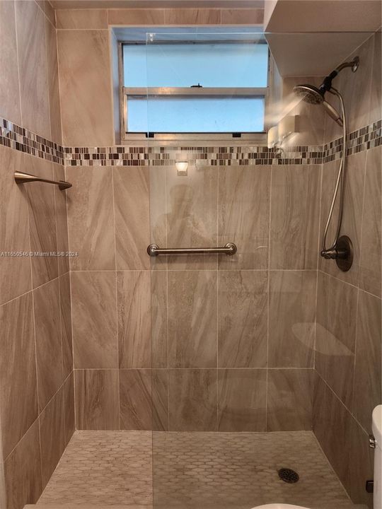 Shower with glass door