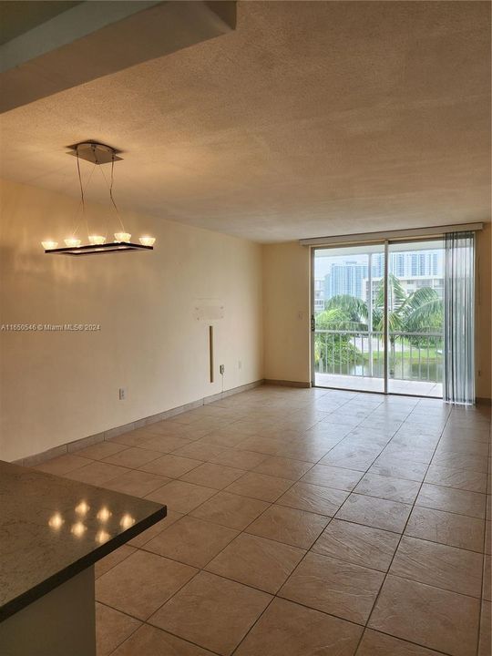 Dining room with light fixture