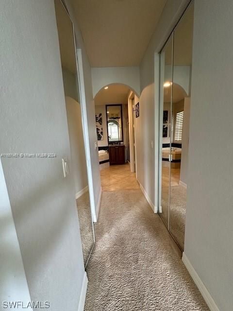 Master bedroom foyer/ path to master bath