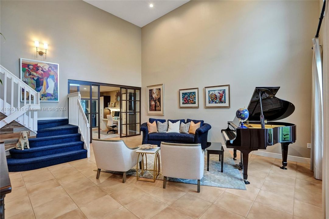 Dramatic Ceilings accent this formal room!