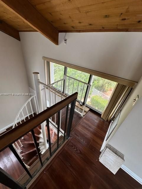 spiral staircase from upstairs to downstairs