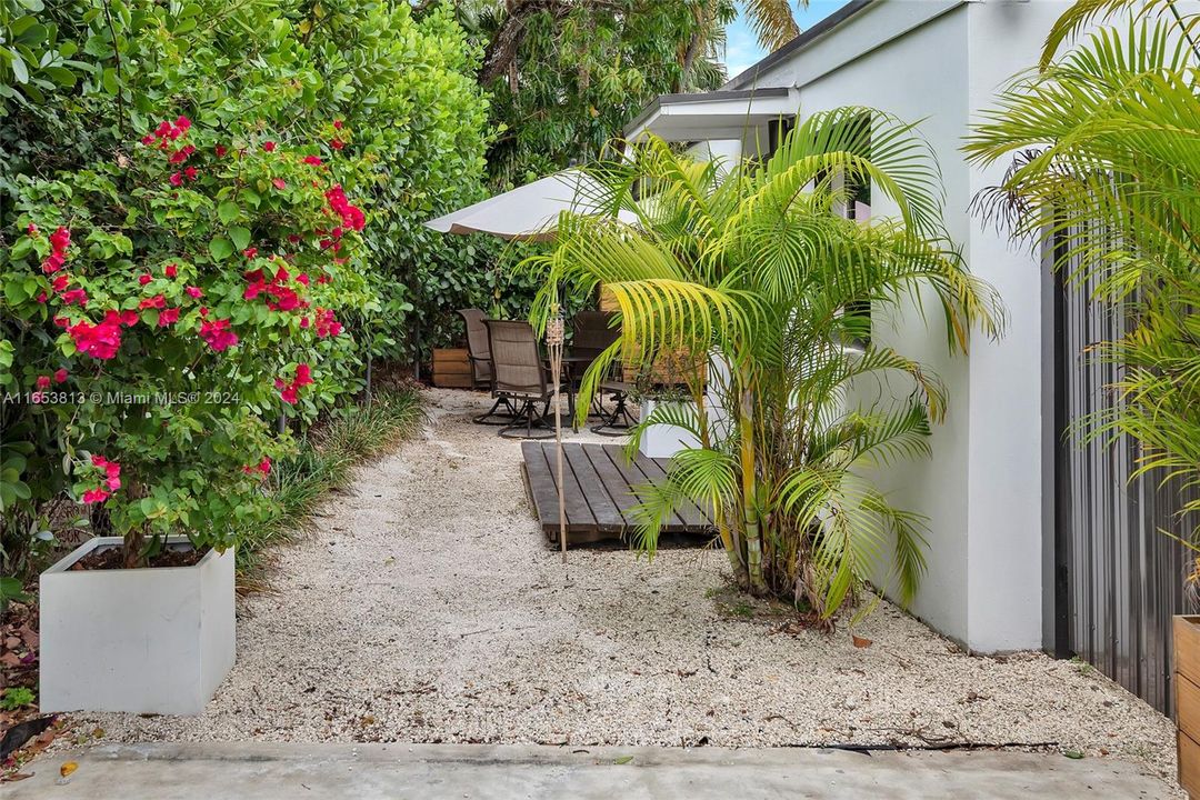 Private patio area for guest suite