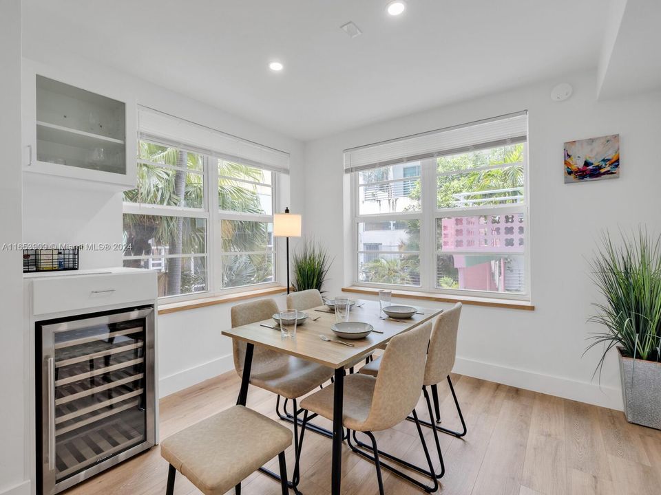 Dining Area with Wine Cooler