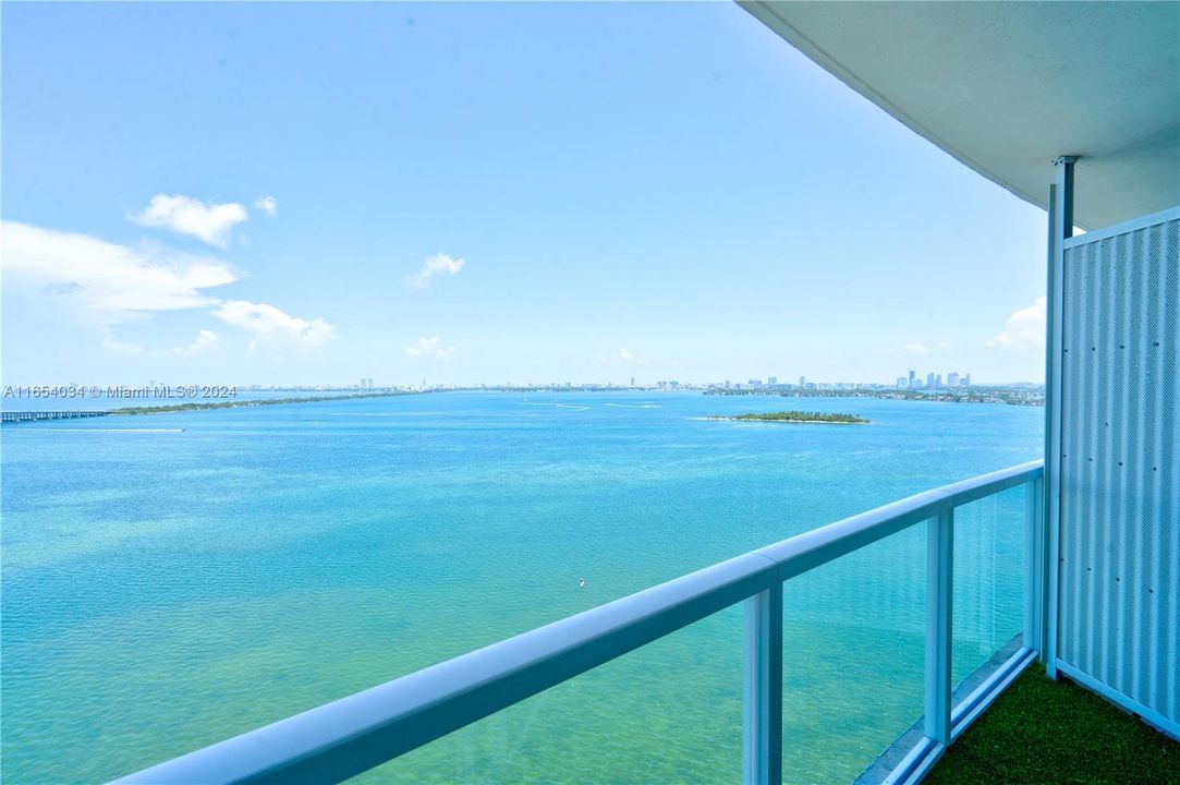 living room balcony water East view