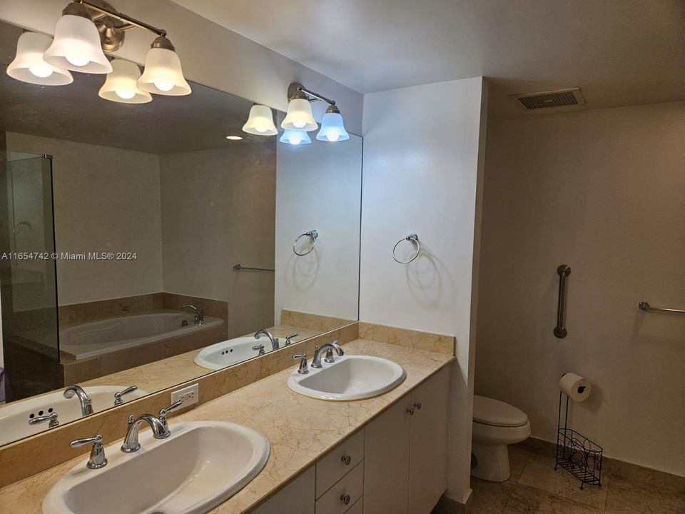 main bathroom with double sink