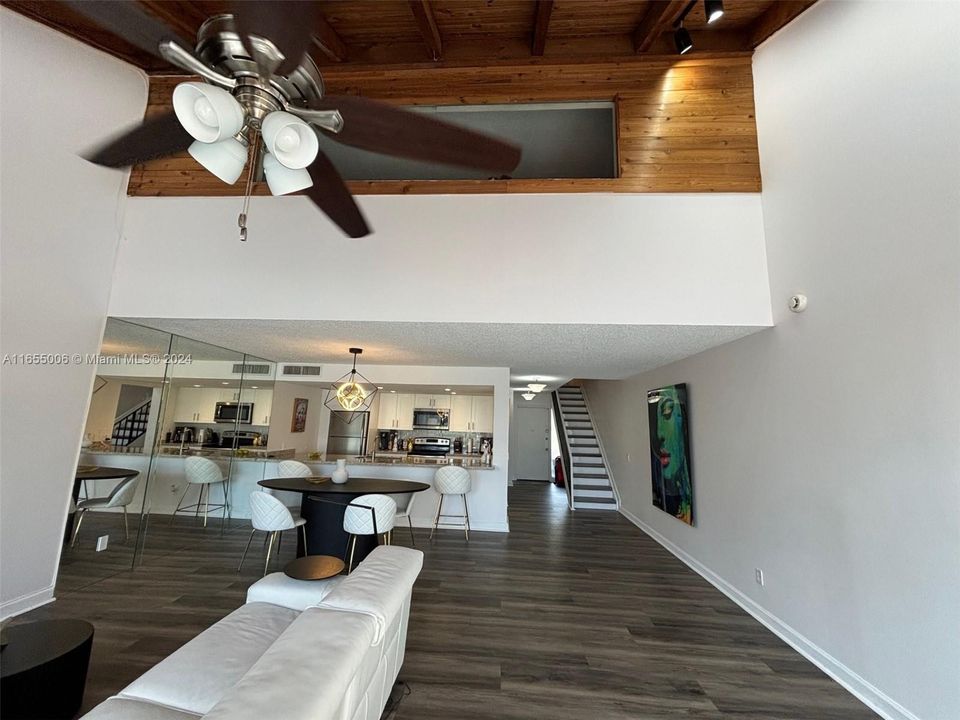 Upstairs overlooking great room- Sliding windows.