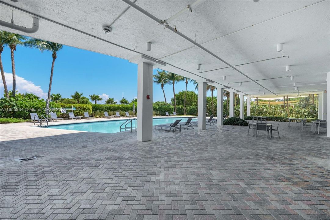 covered area by the pool