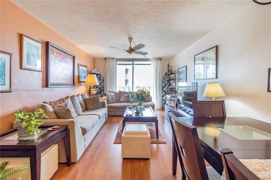 Spacious living Dining area with west facing balcony