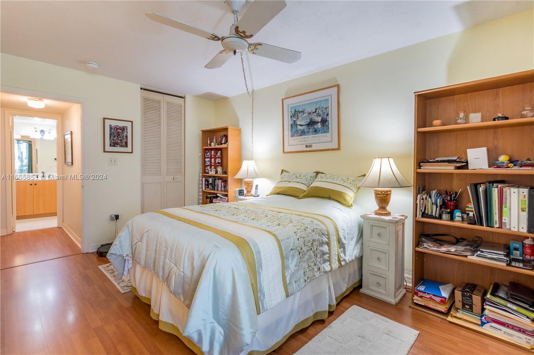 Spacious bedroom with two closets