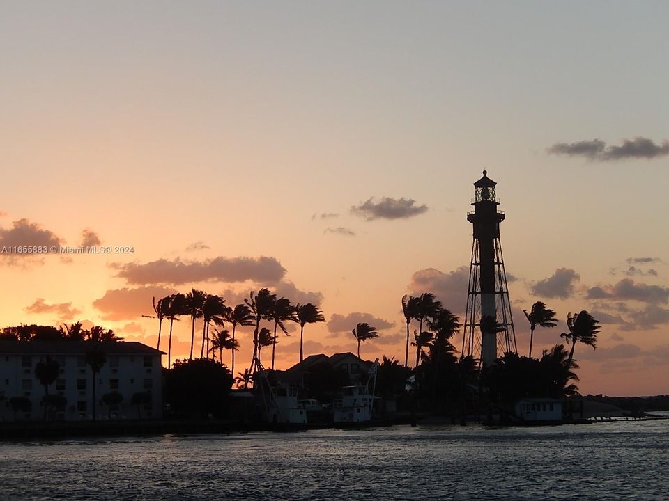 Hillsboro Lighthouse and Inlet at sunrise!