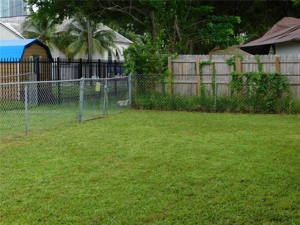 backyard with an open alley behind