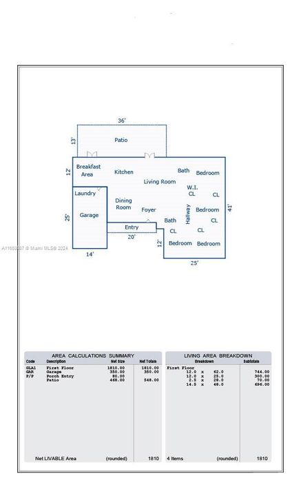 На продажу: $855,000 (4 спален, 2 ванн, 1810 Квадратных фут)