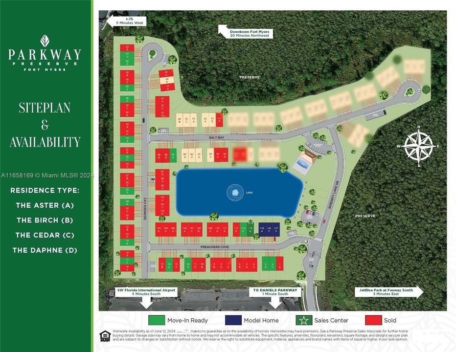 Siteplan Availability & Sold Homes