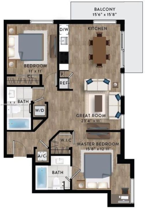 For Rent: $3,857 (2 beds, 2 baths, 966 Square Feet)