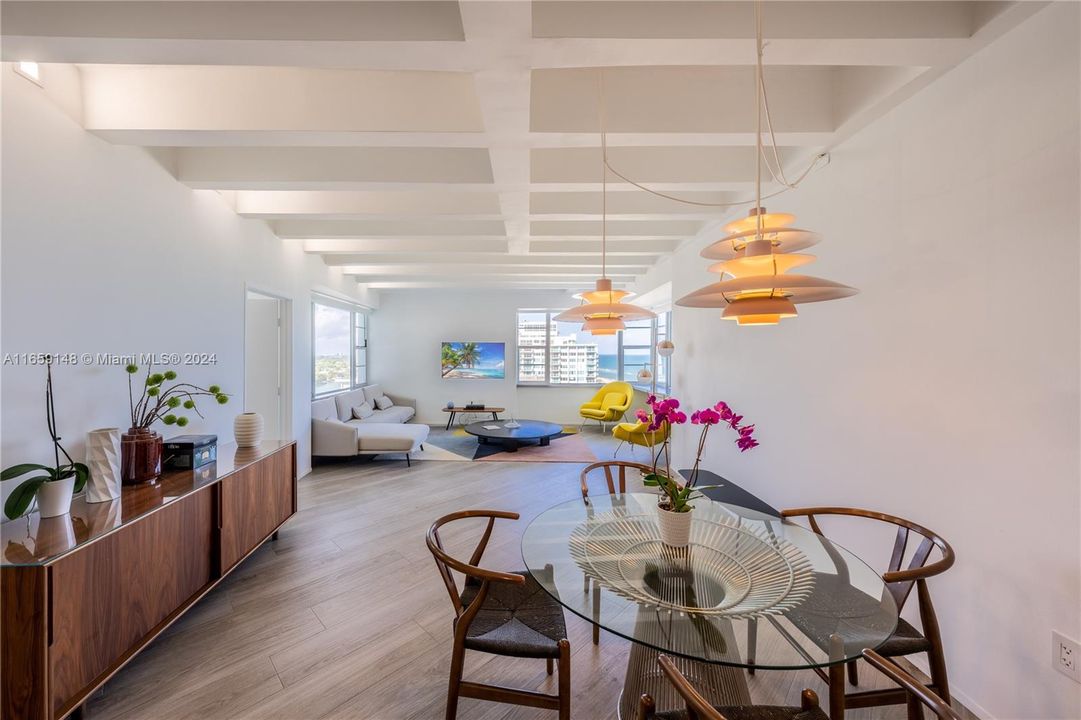 Lofted ceilings create dramatic height