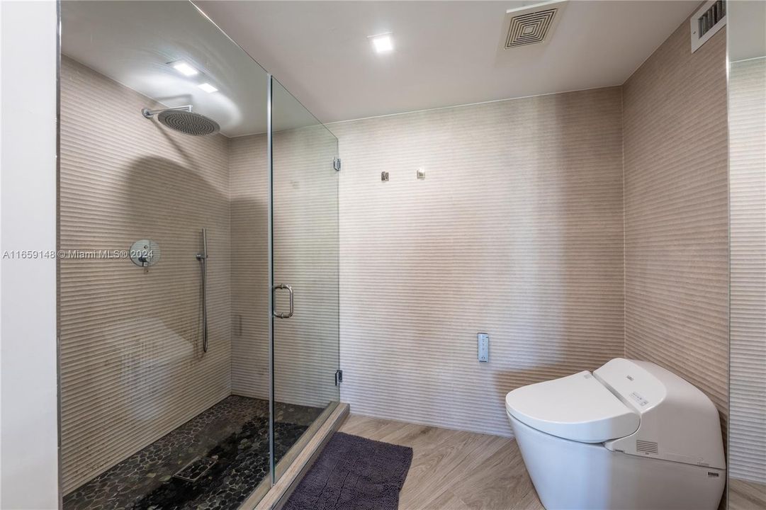 Spacious walk in shower in Master Bathroom