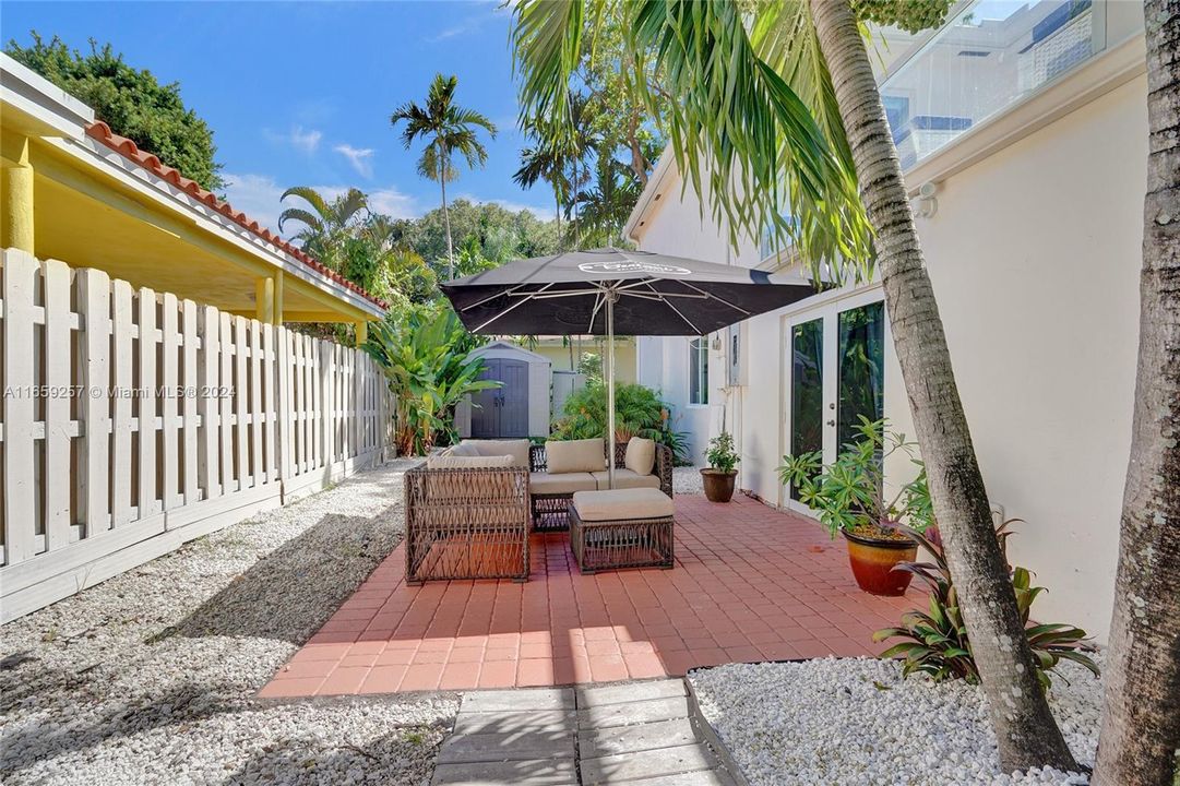 Outdoor patio downstairs.