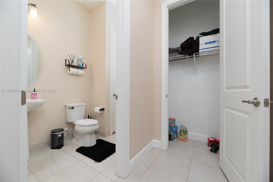 HALF BATHROOM, VERY SPACIOUS WITH ADDITIONAL CLOSET