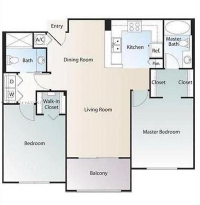 For Rent: $2,100 (2 beds, 2 baths, 981 Square Feet)