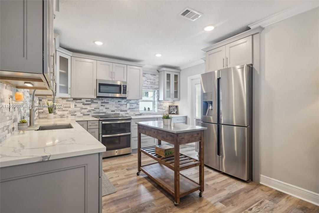 Quartz countertops in the kitchen