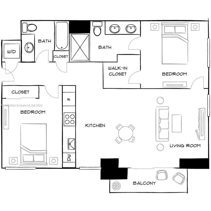 В аренду: $2,946 (2 спален, 2 ванн, 1103 Квадратных фут)