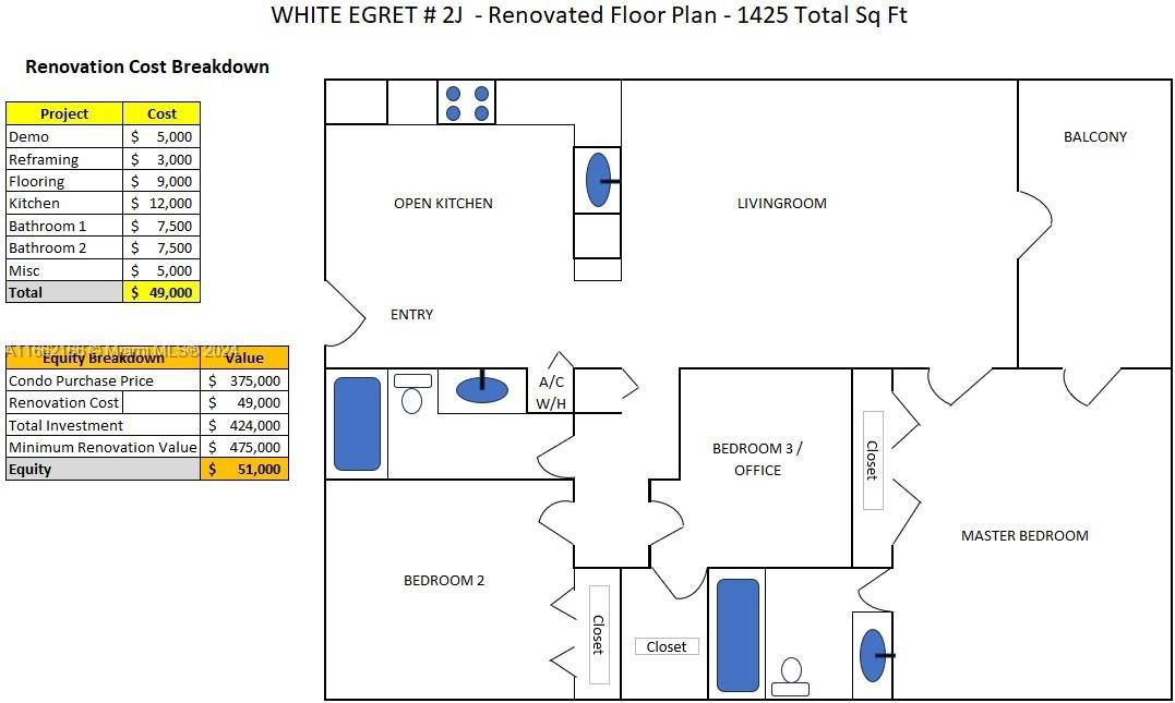 For Sale: $345,000 (2 beds, 2 baths, 1425 Square Feet)