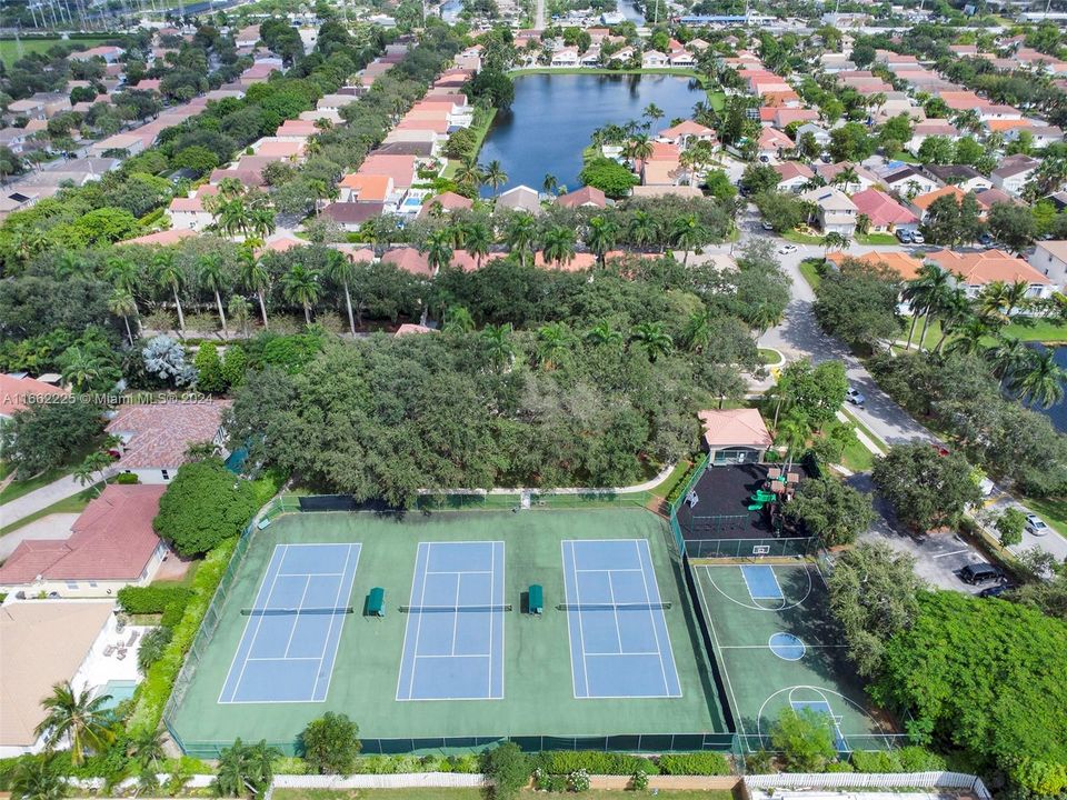 Oakridge features 3 tennis courts, a basketball court and a Tot lot for the little ones.