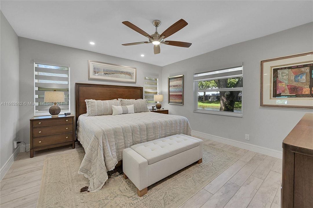 Bedroom with two windows