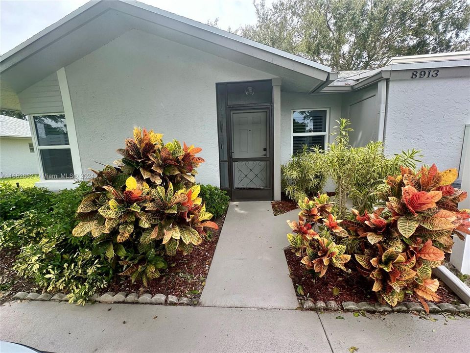 Colorful landscape at the front entrance