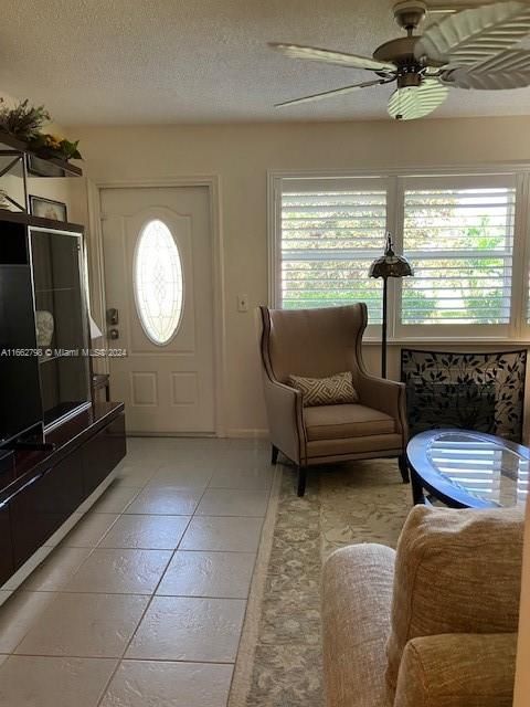 Living room looking at Hurricane front door