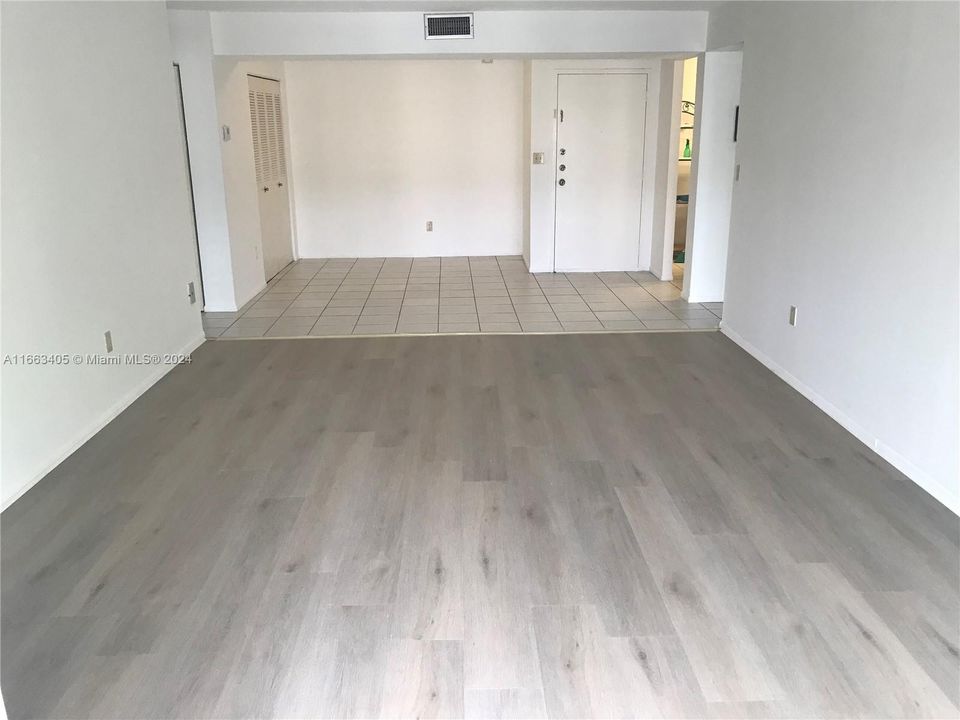 Living Room/Dining Room with new plank flooring