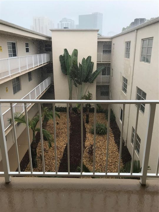 Unit overlooks landscaped garden