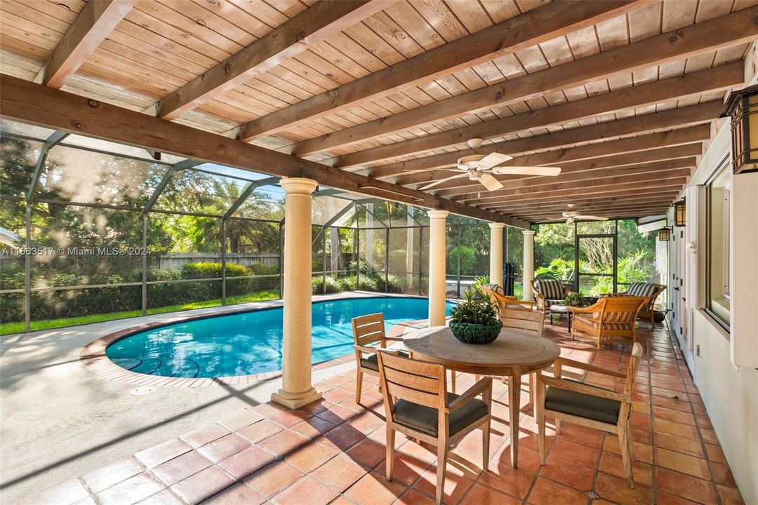 Entertaining on this pool deck with room for barbecueing