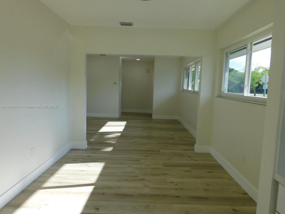 View of dining area to living area.