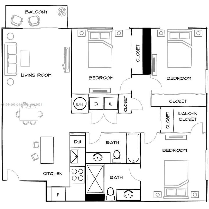 В аренду: $3,582 (3 спален, 2 ванн, 1364 Квадратных фут)