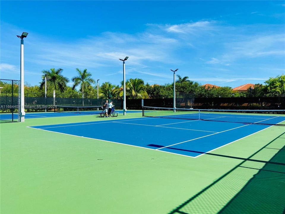 Lighted tennis courts