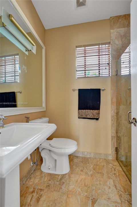 Full bathroom, shower inside casita.