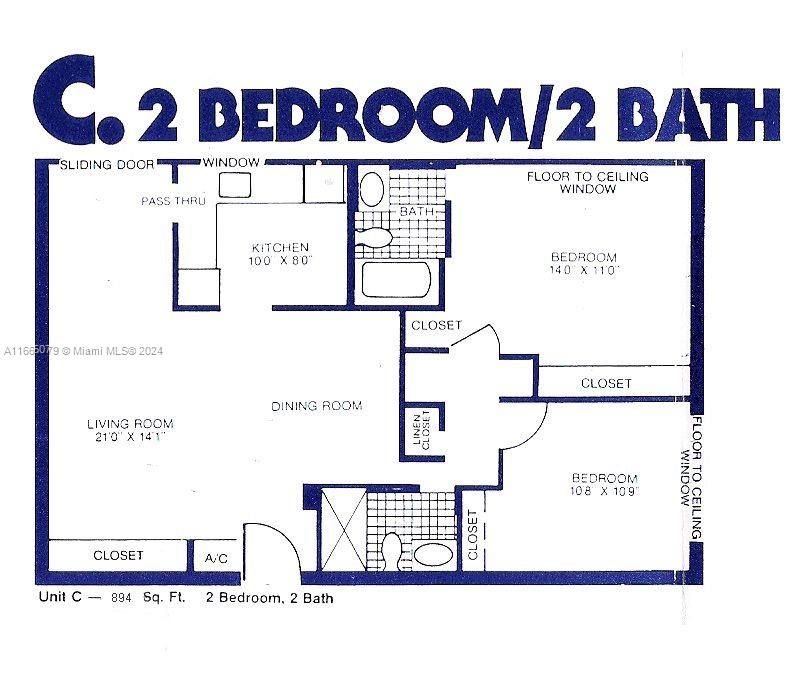 For Sale: $389,000 (2 beds, 2 baths, 894 Square Feet)