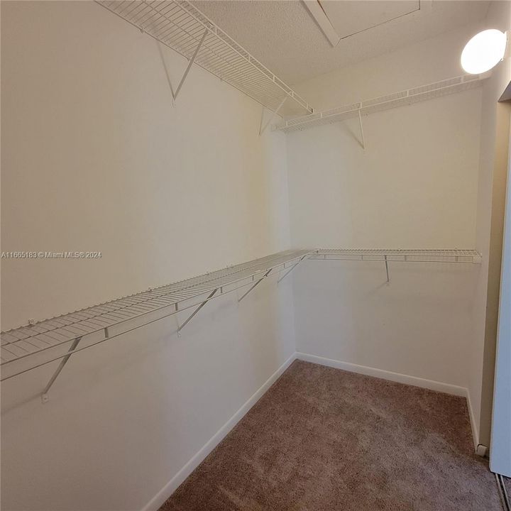 Large walk-in closet in Primary Bedroom.