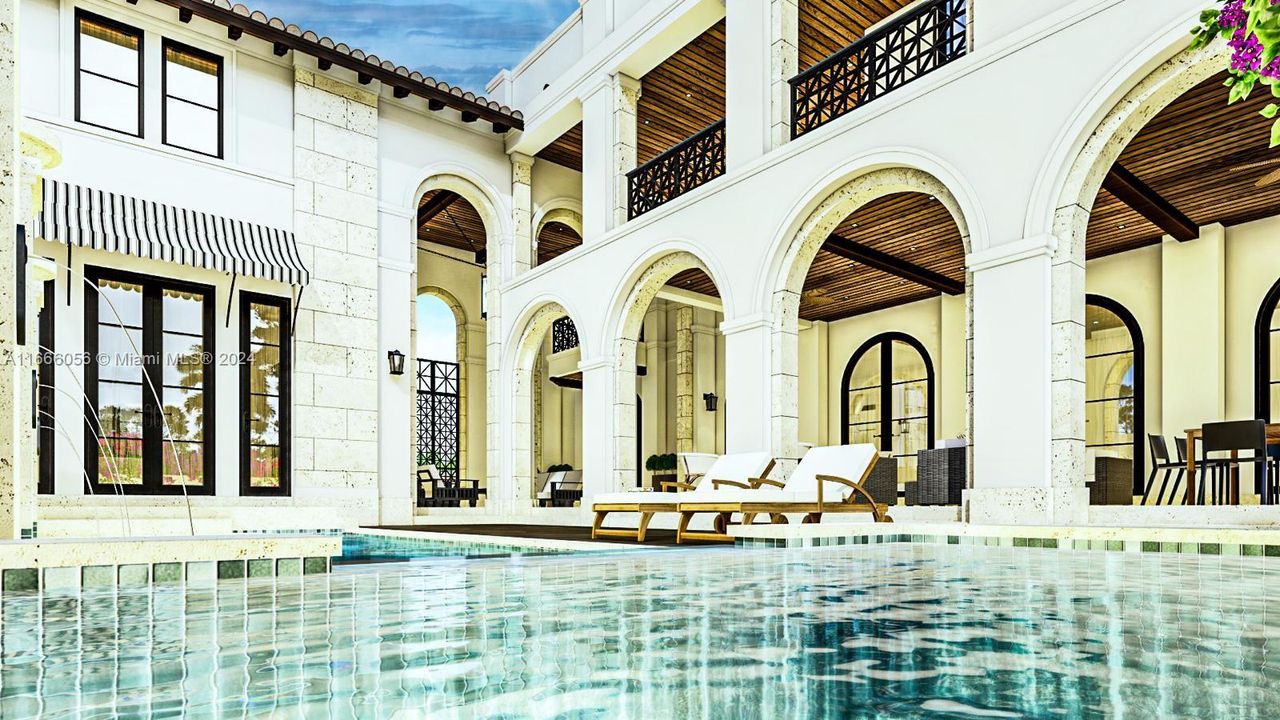 Rendering, Pool Area