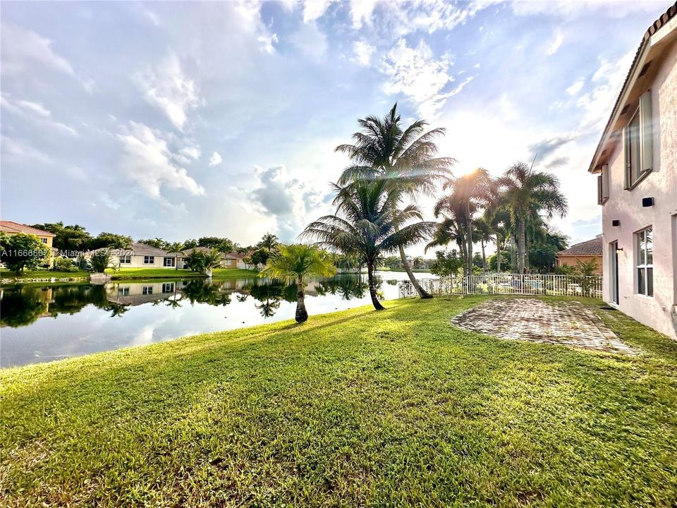 Lake view from rear yard