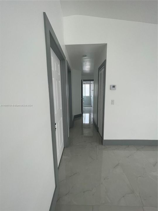 view of hallway from living