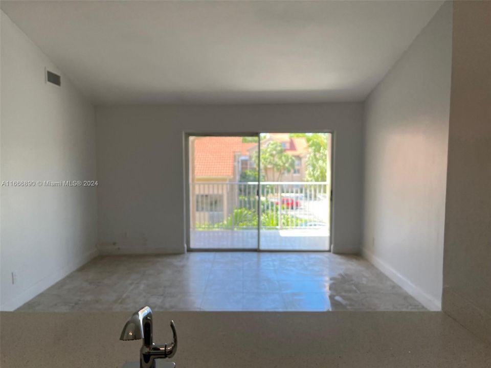 view into living room from kitchen