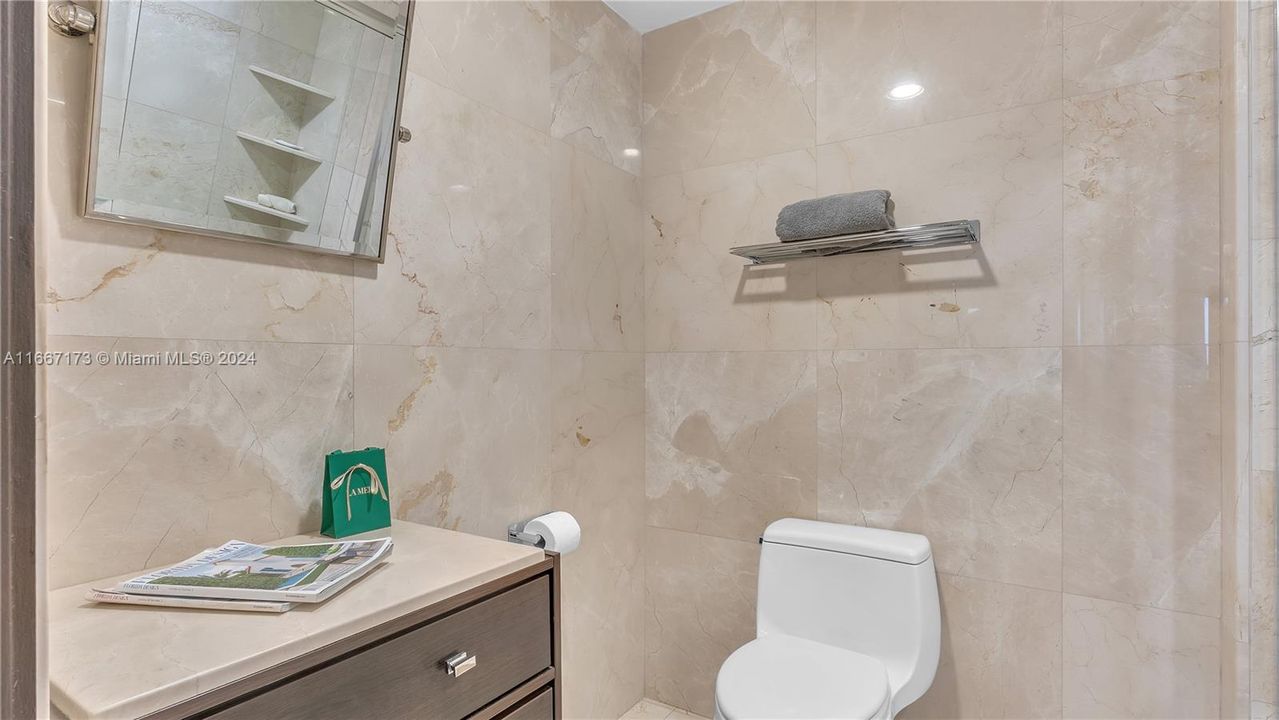 Marble Toilet / Shower Room w/ Storage