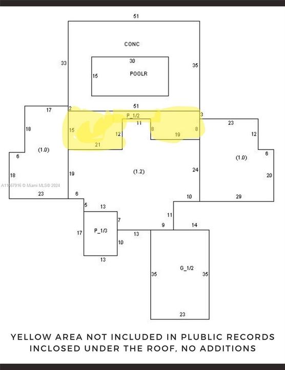 SQFT UNDER AC IS LARGER THAN WHAT IS ON PUBLIC RECORDS