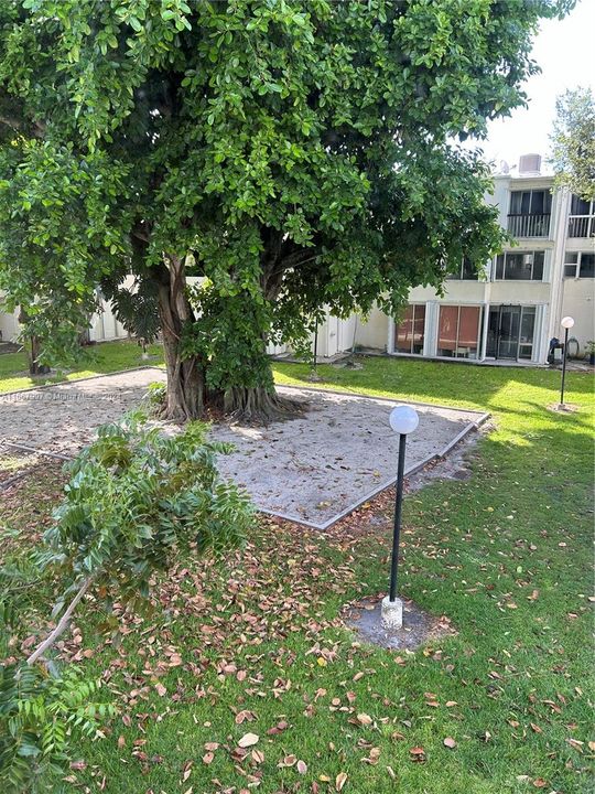 View of courtyard from inside unit