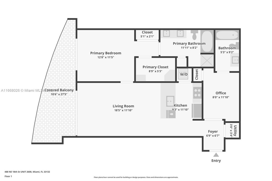 For Sale: $624,900 (1 beds, 2 baths, 888 Square Feet)