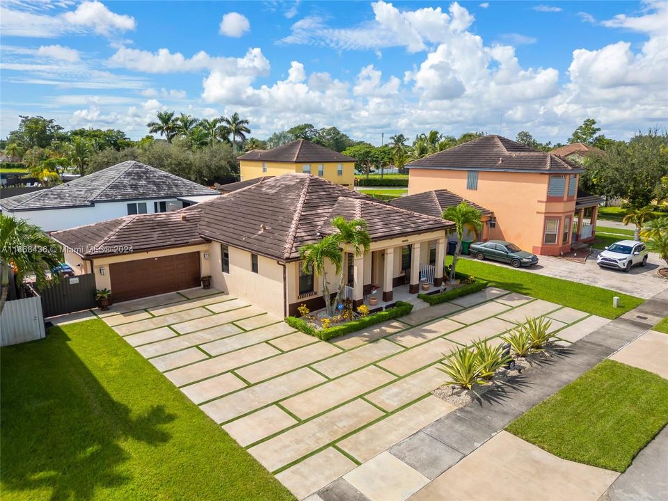 modern driveway, ample space for parking multiple cars